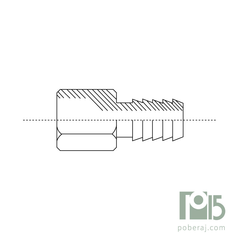 C0721 Conexion Racord Hidraulica Industrial para Manguera Hembra Fija rosca BSPT (Bronce)