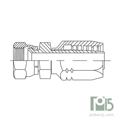 C2105 Hembra giratoria rosca UNF asiento hembra JIC 37º SAE 100 R2