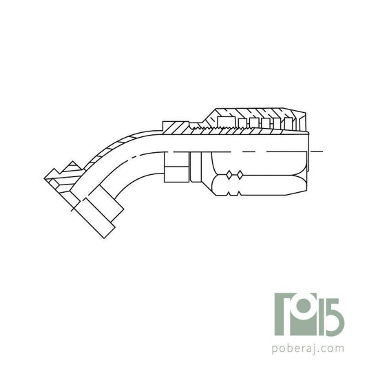 C1112 Conexion Reutilizable Hidraulica Industrial para Manguera Acople codo 45º “Code 61” SAE 100 R1