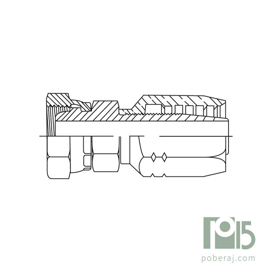 C1120 Conexion Reutilizable Hidraulica Industrial para Manguera Hembra giratoria para virola DIN rosca métrica SAE 100 R1