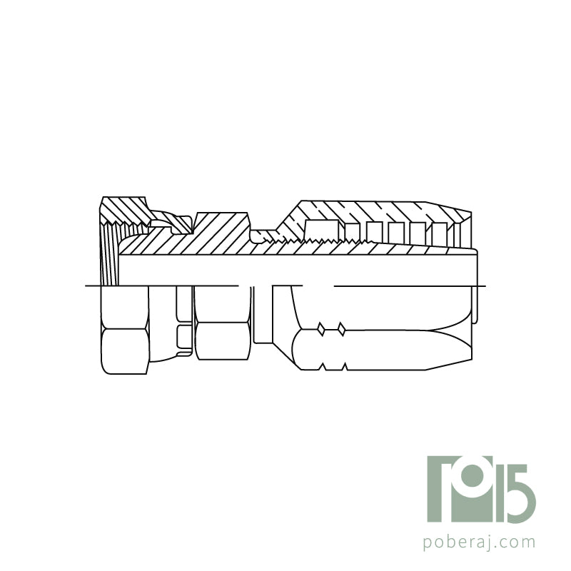 C1117 Conexion Reutilizable Hidraulica Industrial para Manguera Hembra giratoria para virola SAE rosca UNF (SAE 100 R1)