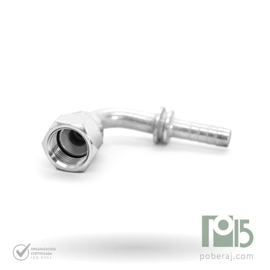C1608 Racord para prensar R1/R2 HG Codo 90º Rosca UNF Asiento Hembra JIC 37º