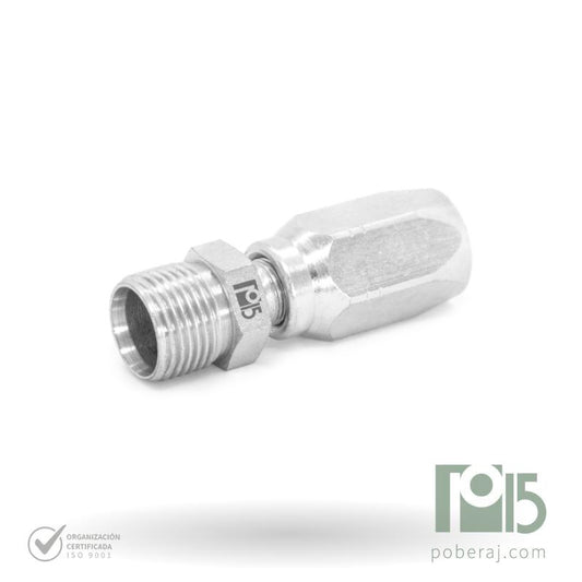 C2116 Conexión reutilizable para manguera SAE 100 R2 Macho Fijo rosca UNF para virola SAE