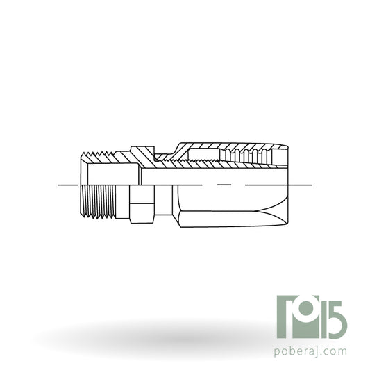 C5102 Macho fijo rosca BSPT SAE 100 R5