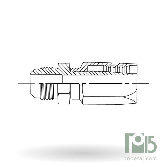 C5103 Macho fijo rosca UNF asiento macho JIC 37º SAE 100 R5