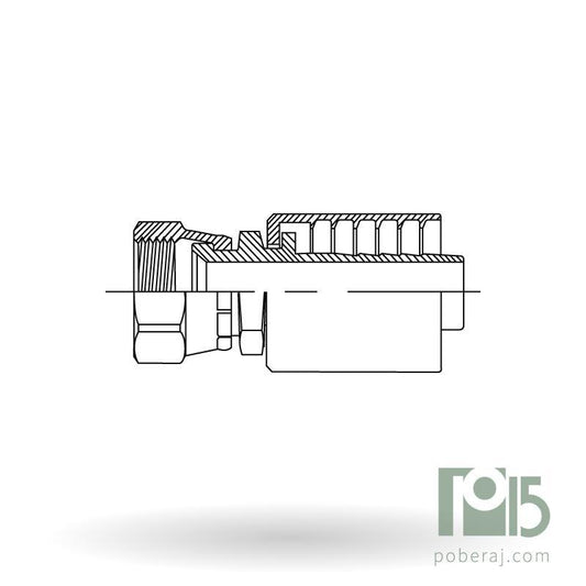 C9206 Hembra giratoria rosca BSP asiento hembra 37º