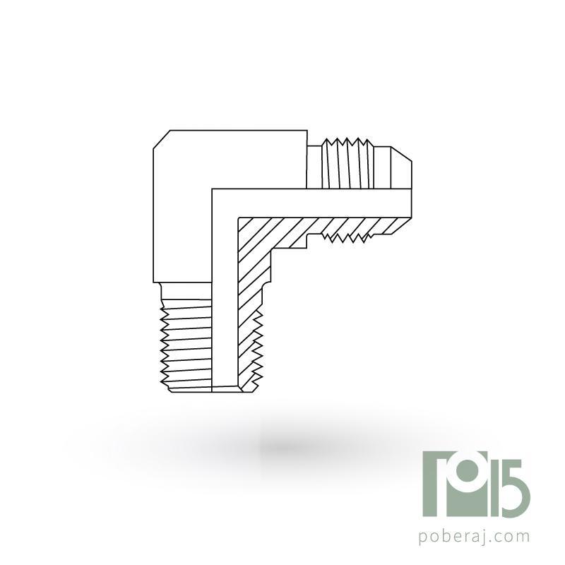 D0506 Codo 90º rosca macho UNF asiento JIC 37º a rosca macho NPTF