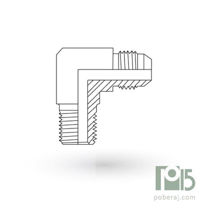 D0506 Codo 90º rosca macho UNF asiento JIC 37º a rosca macho NPTF