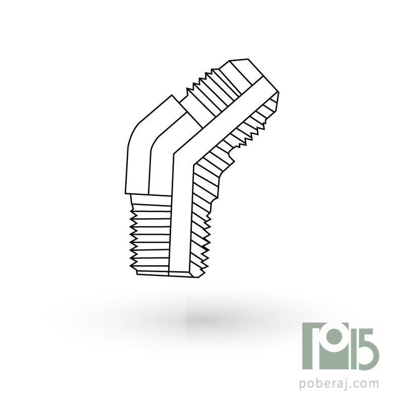 D0507 Codo 45º rosca macho UNF asiento JIC 37º a rosca macho NPTF