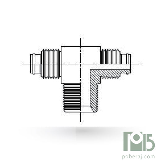 D0585 Tee para Tubo de Plástico a Tubo de Plástico a Rosca Macho BSPT (Bronce)