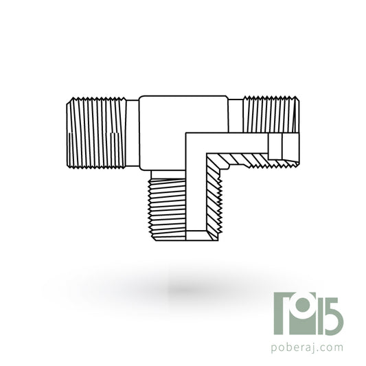 D0628 Tee rosca macho UNF tubo a rosca macho UNF tubo a rosca macho BSPT