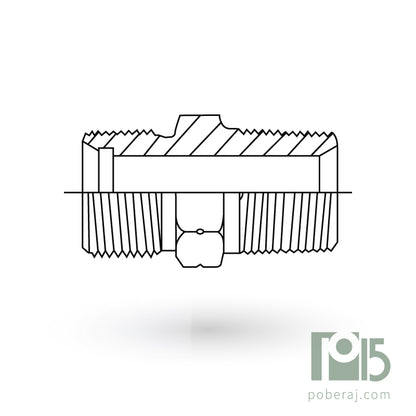 D0650 Adaptador recto rosca macho métrica tubo a rosca NPTF