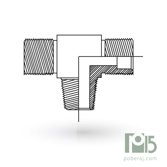 D0712 Tee tubo a tubo a rosca macho BSPT